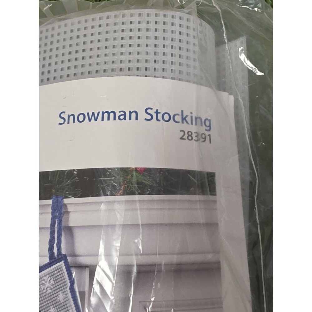 Mary Maxim Snowman Stocking  Plastic Canvas Kit #28391 22.5 x 13.5" New Sealed - Picture 4 of 7